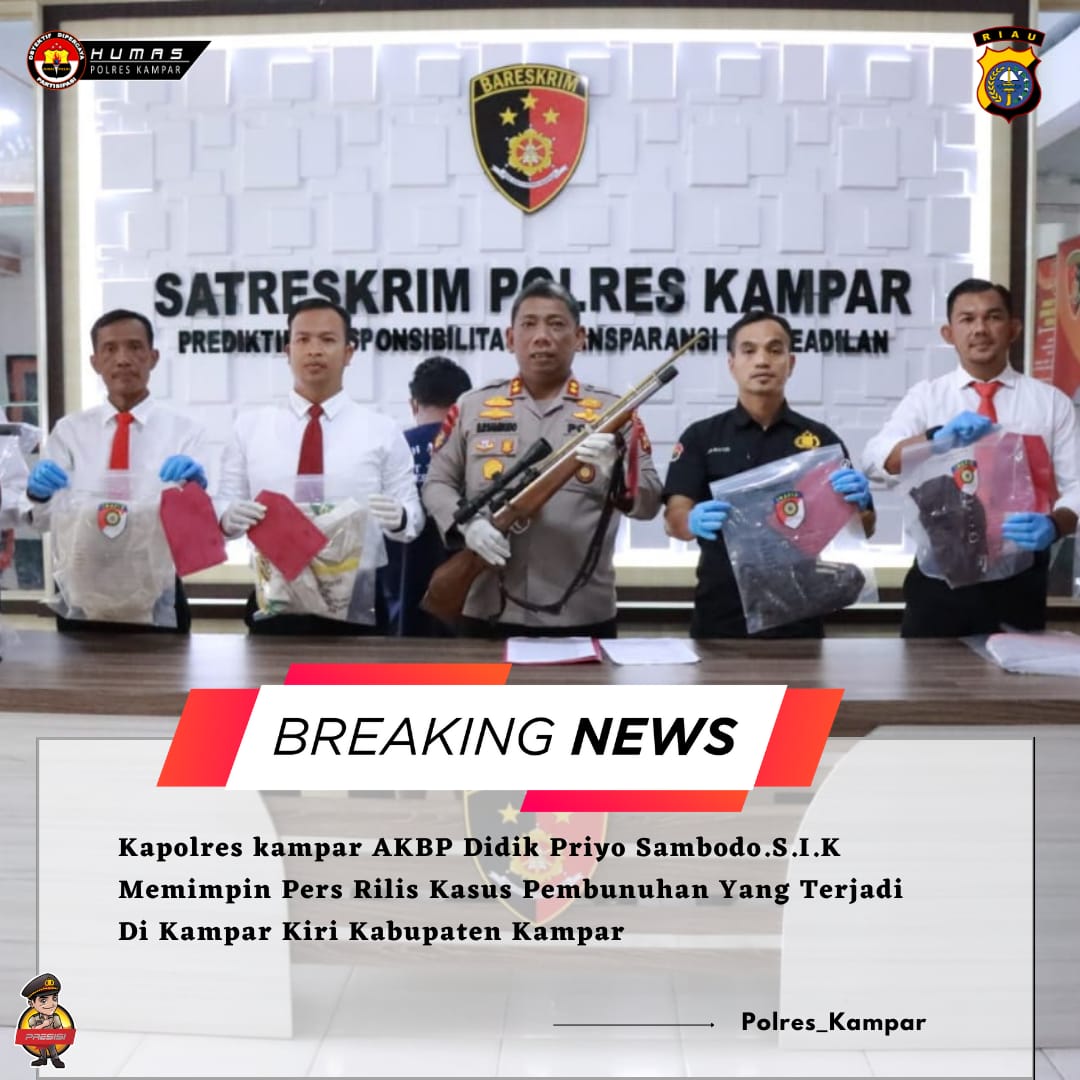 Polres Kampar Gelar Press Release Ungkap Kasus Pembunuhan, ternyata Motifnya ini !!